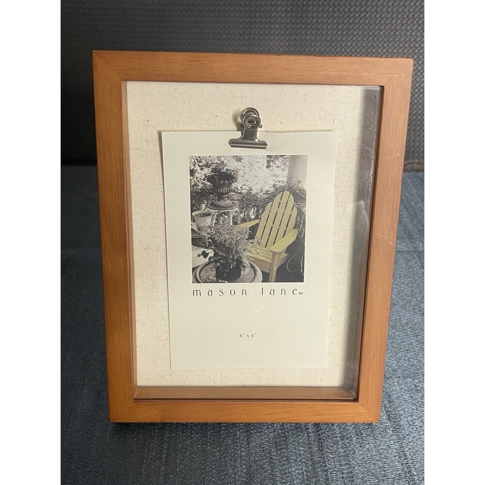 6" x 4"  Wood Table Top Shadow Box‎ Photo Frame with Clip